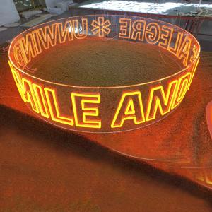 Newest Technology Hot Bend Circle Hanging Neon Sign